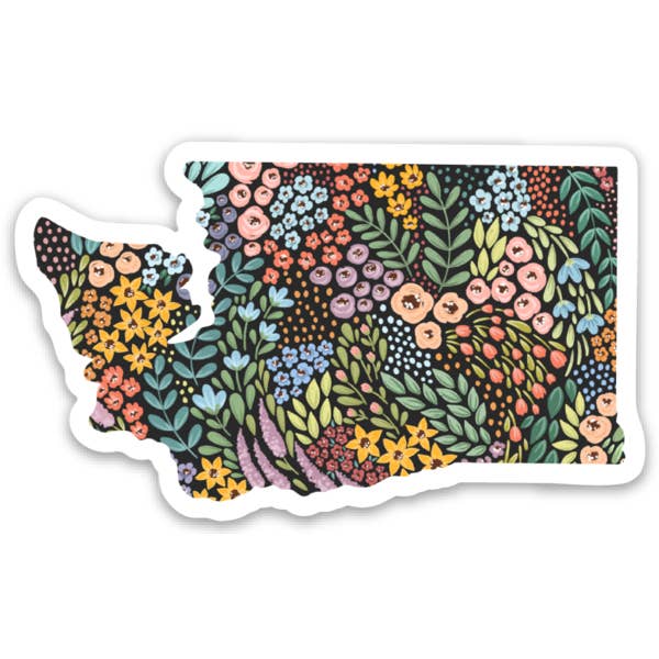 Elyse Breanne Design - Wholesale Sticker - Washington State Floral Sticker 3x2in.