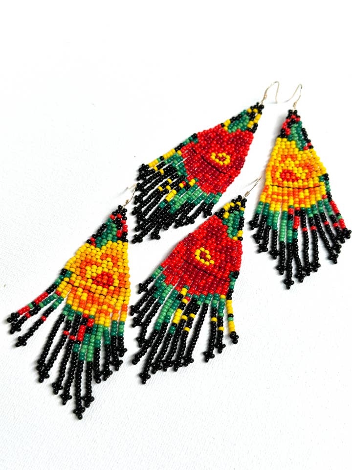 Rose dangle earring Flamenco Floral gold filled for wholesale by Con Cariño Design