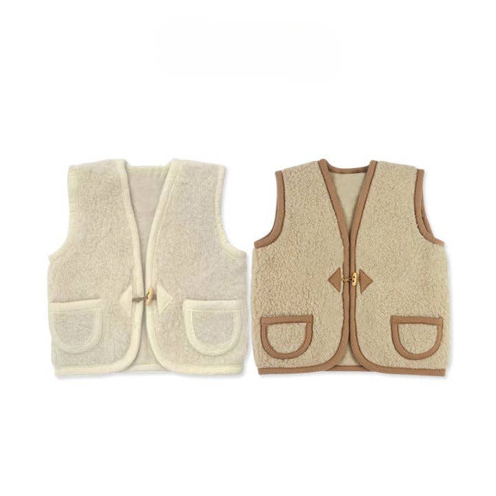 MyKids-USA® - Wholesale Coat – Baby - Baby Solid Color Vintage Style Sleeveless Wool Jacket Coat6