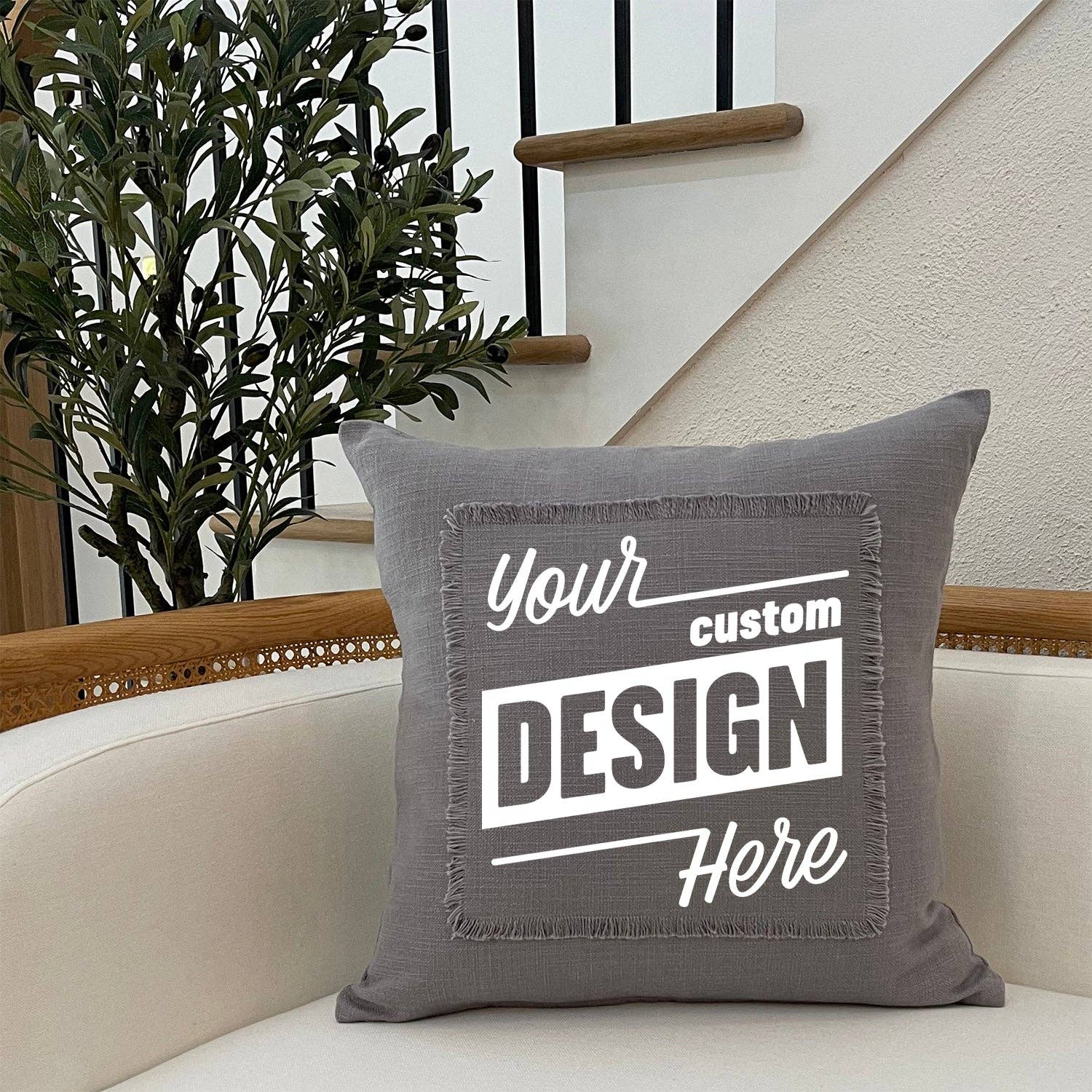 Second Nature by Hand – Capa de almofada decorativa por atacado – Design Personalizado/Capa de Almofada Natural ou Cinza1