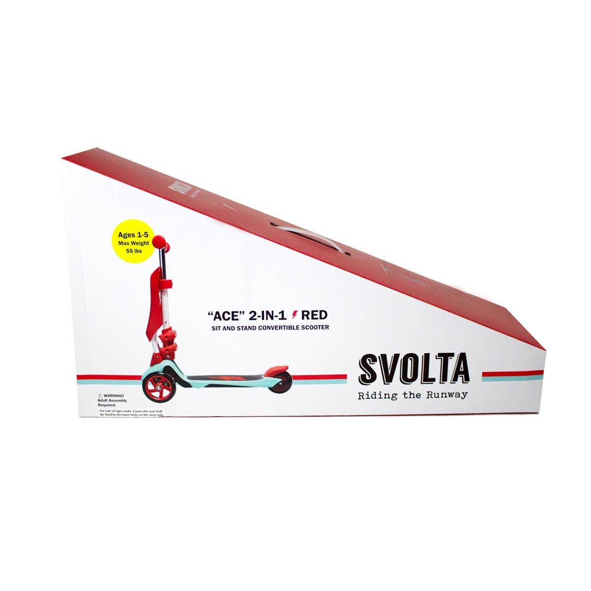 SVOLTA - Wholesale Bike/Scooter - Kids - SVOLTA Ace 2-in-1 Sit and Stand Convertible Scooter - Red6