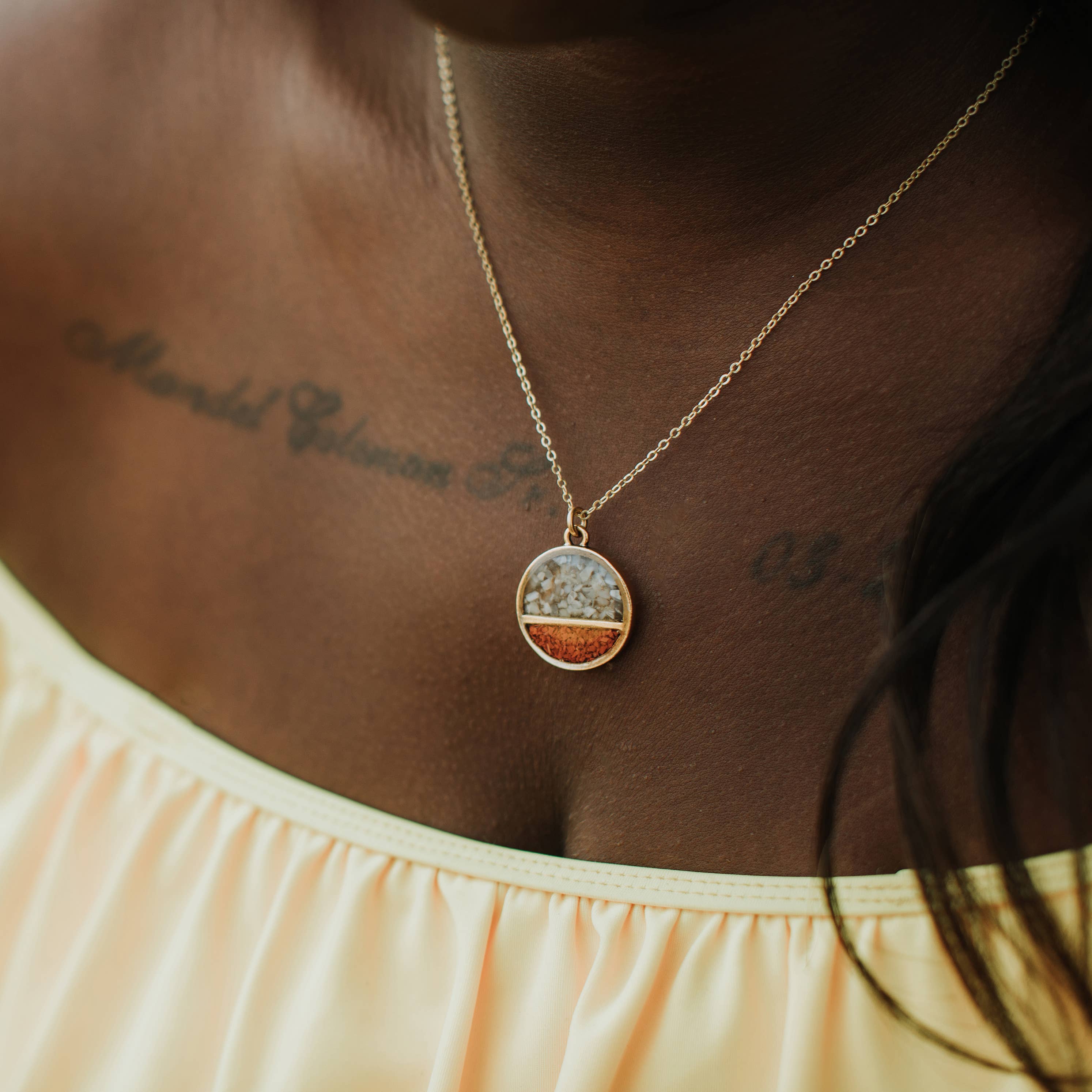 Cameoko - Wholesale Pendant/Charm Necklace - Marquise Moon and Half Moon Pyrite Gemstone Necklaces1