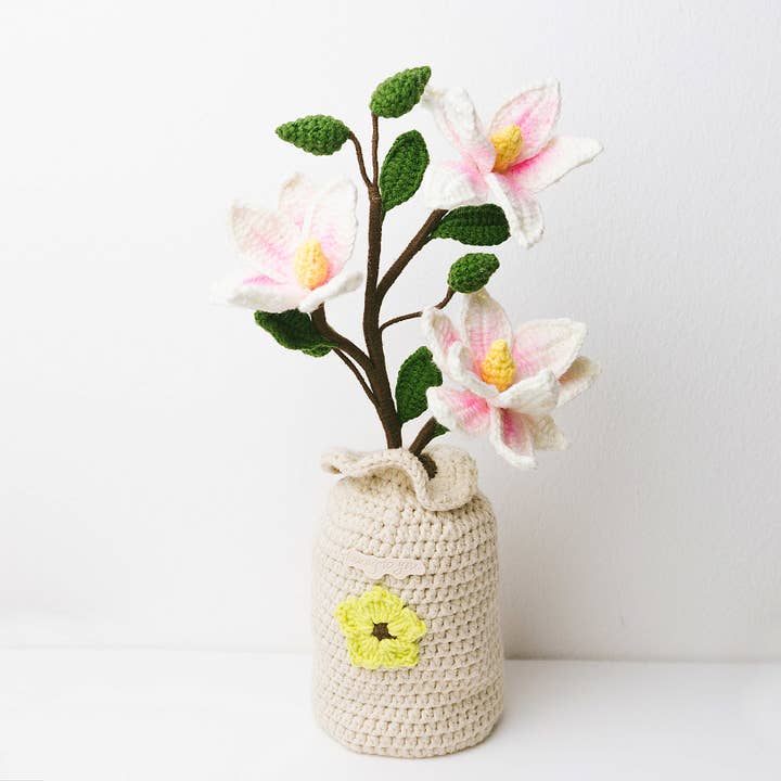 Handmade Crochet Potted Plants - Magnolia Vase for wholesale by The Way to You