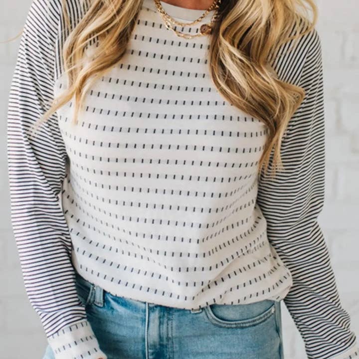 Black Stripe Raglan Patchwork Long Sleeve Tee and other Purchase Wholesale raglan tee shirts. Free Returns & Net 60 Terms on Faire trending on Faire.