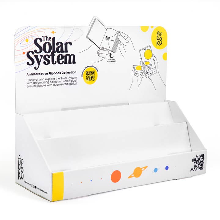 Flipboku – Großhandel Verkaufsdisplay – Schreiben & Schenken – Starterkit für das Sonnensystem (und Display)