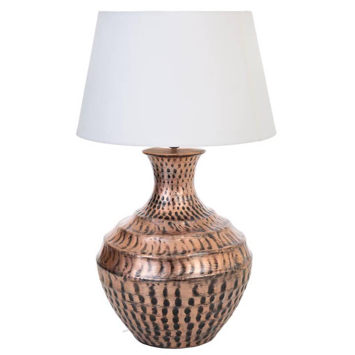 Antique copper table lamp for wholesale by Creaciones Meng