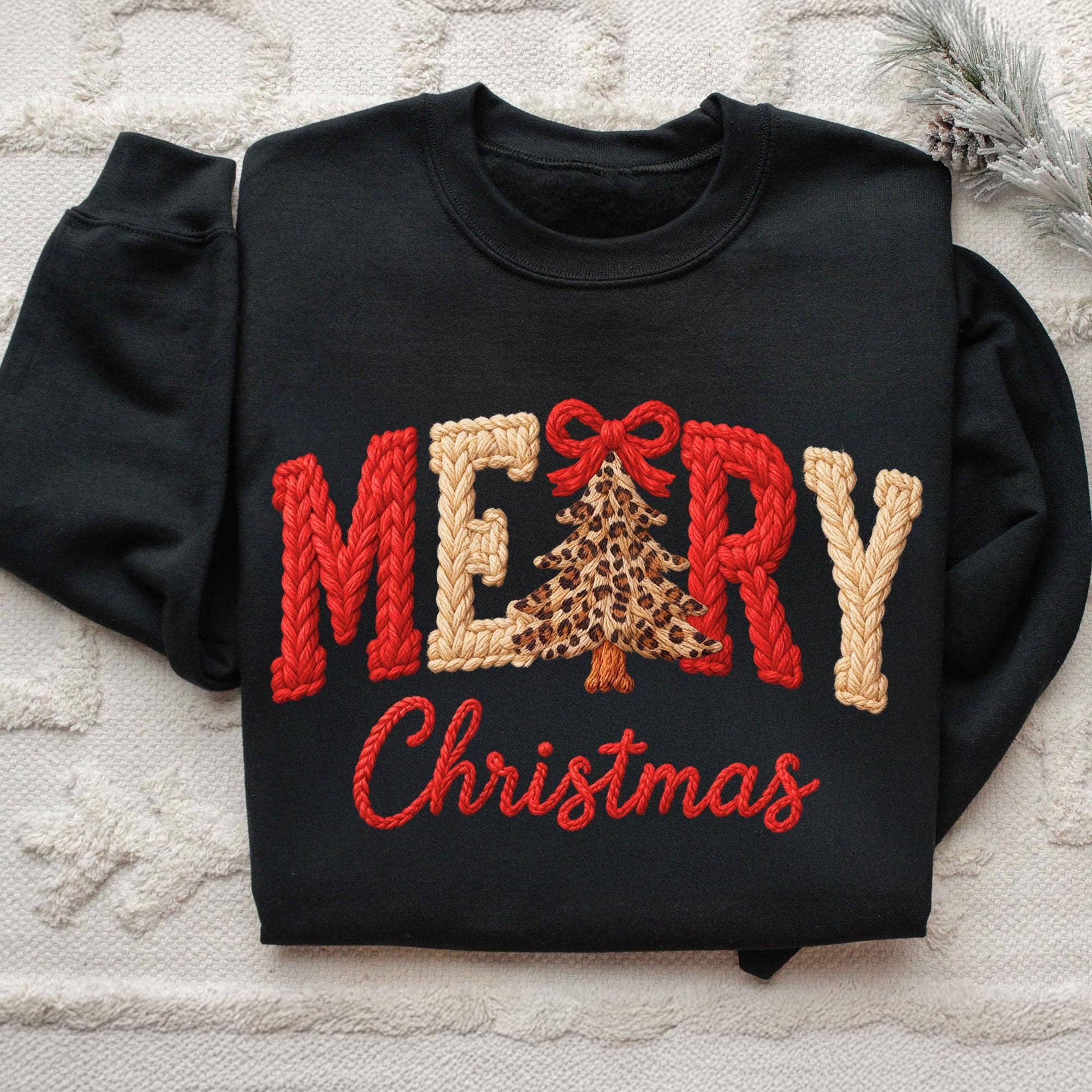 DLT Ecommerce - Vendita all'ingrosso Maglietta stampata - Donna - Maglia di Natale con filato finto, maglione con albero di Natale in filato4