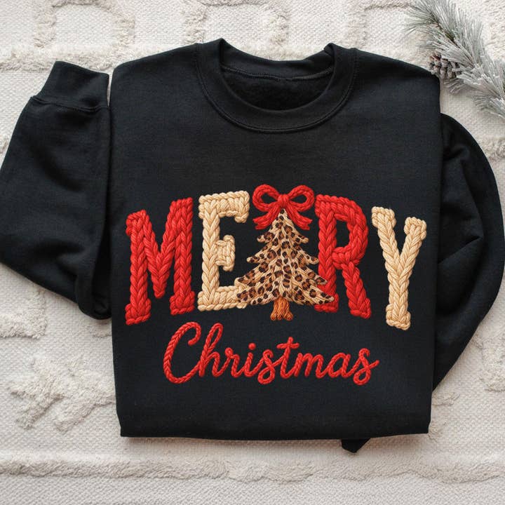 DLT Ecommerce - Vendita all'ingrosso Maglietta stampata - Donna - Maglia di Natale con filato finto, maglione con albero di Natale in filato4