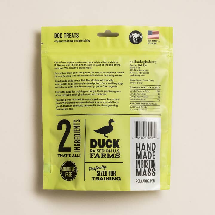 Pet Palette Distribution - Wholesale Pet Treats - Dog - Polkadog Lucky Duck Training Bits Crunchy Dog Treats 7oz