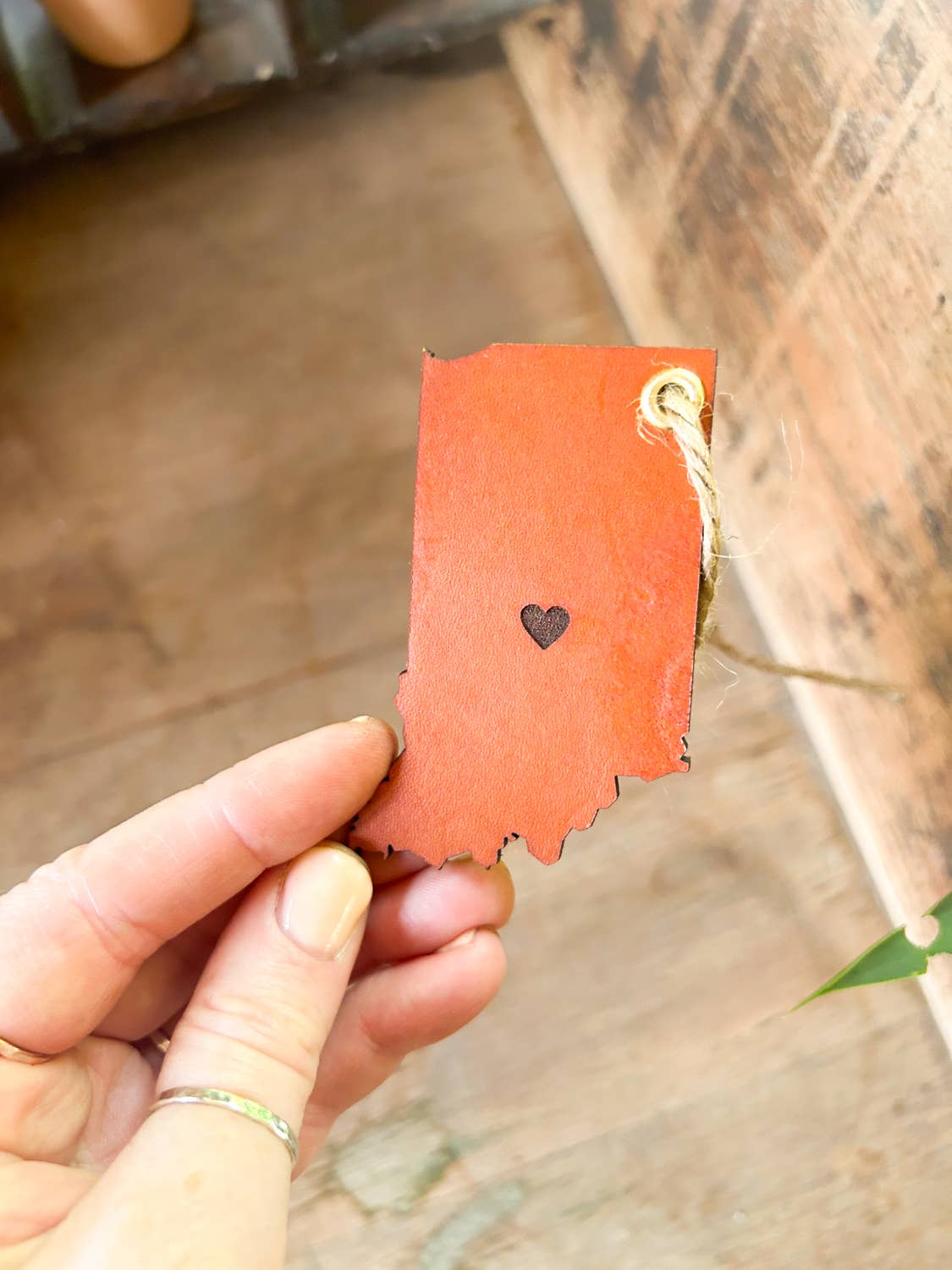 Left Grain - Wholesale Ornament - Indiana State Ornament - Heart in the Middle2