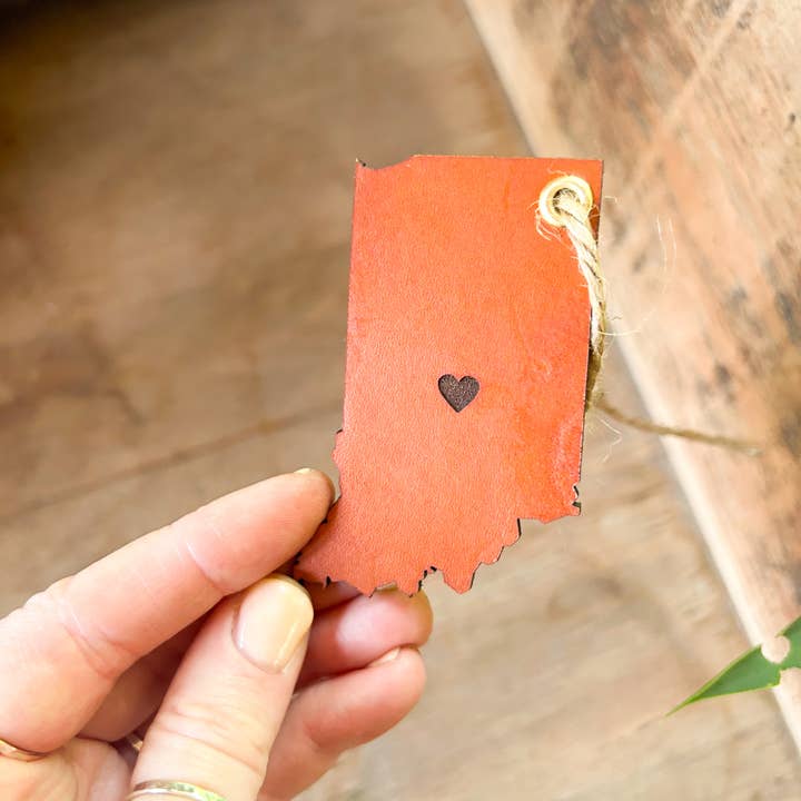 Left Grain - Wholesale Ornament - Indiana State Ornament - Heart in the Middle2