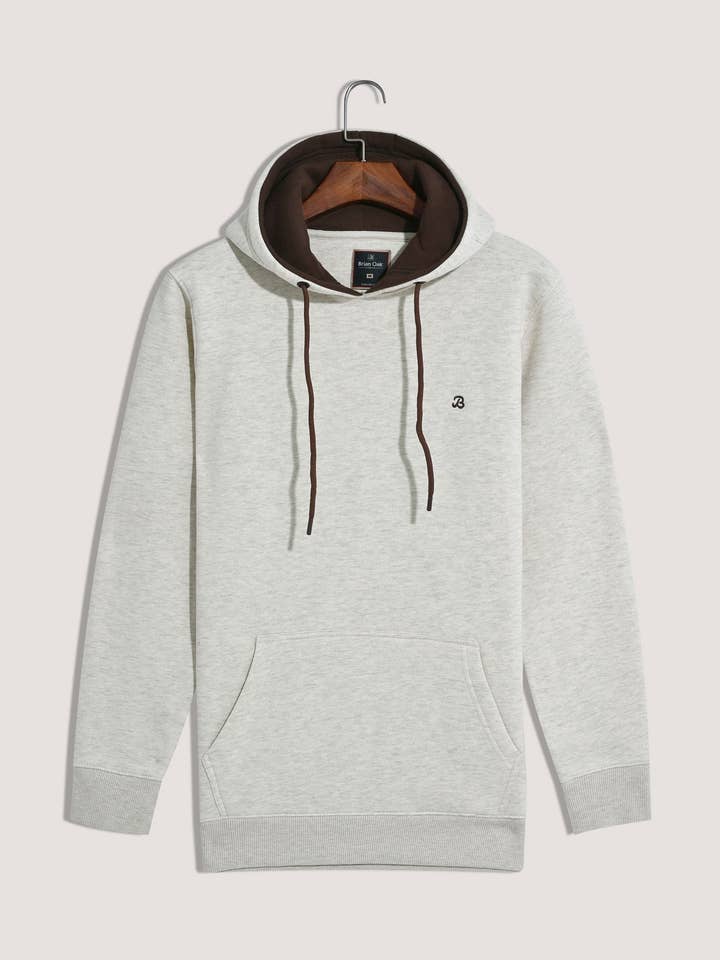 Oatmeal Plain Pullover Fleece Hoodie for wholesale by Brian Oak Limited