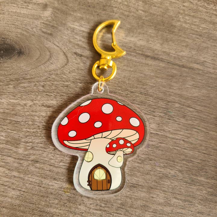 Mushroom House Keychain for wholesale by Boxford Comma