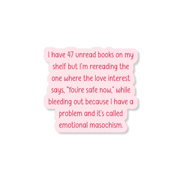 Emotional Masochism 3" Vinyl Sticker for wholesale by La Folie Press