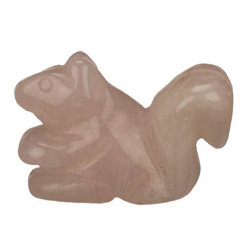 Grabado ardilla, 48mm, cuarzo rosa para venta al por mayor de EHAWA