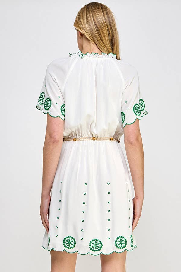 RUBIENN - Vente Robe – femme - Robe en broderie anglaise unie14