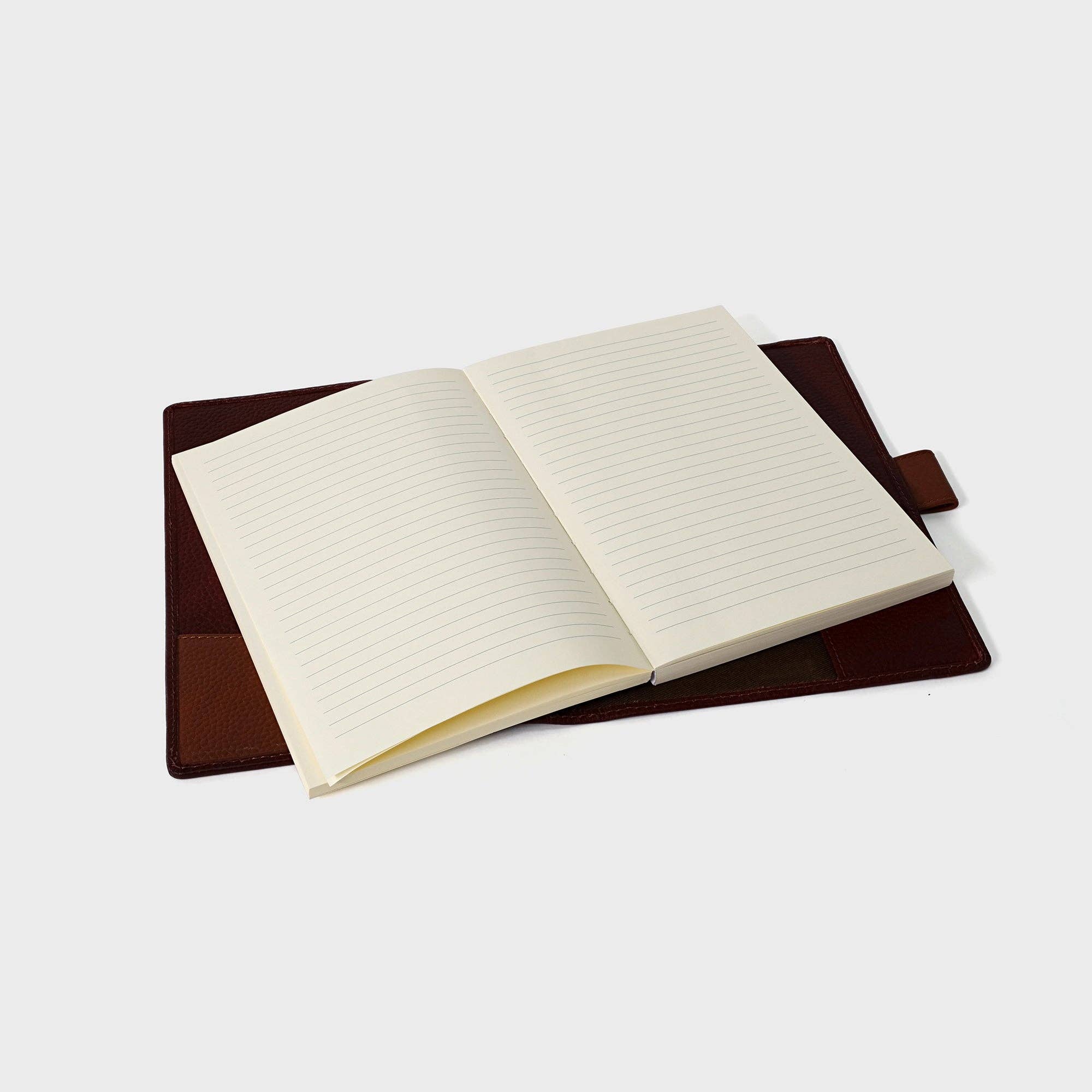 Acorn and Hide – Caderno por atacado – Caderno em Pele Pebble Grain - Cerejeira/Bronzeado1