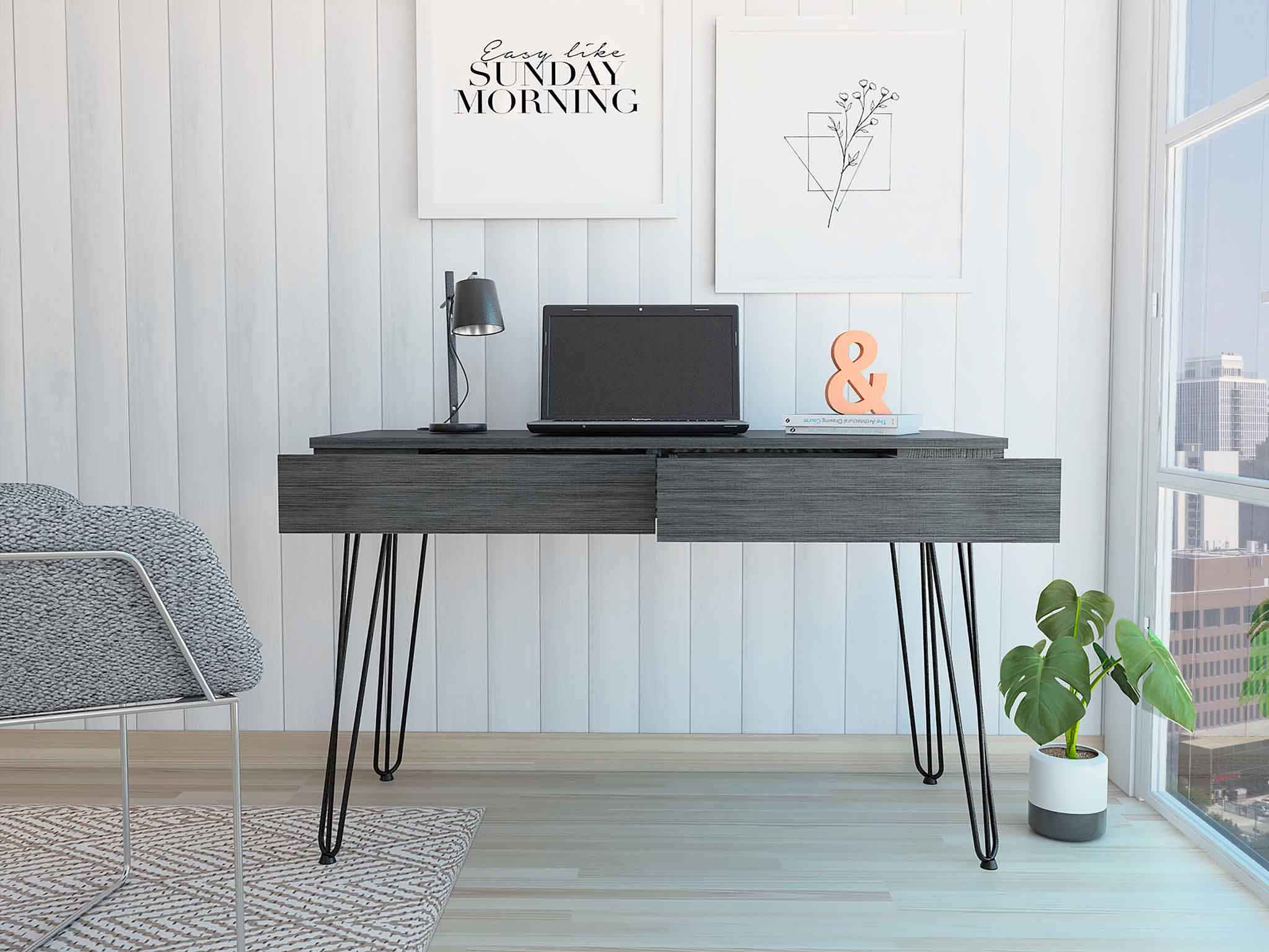 TUHOME FURNITURE - Wholesale Desk Set - Mumbai Writing Desk, Four Legs, Two Drawers9