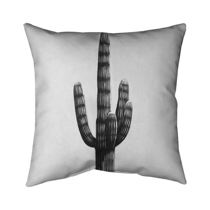 Svart Stor kaktus | Kuddöverdrag inomhus 18 ”x 18" för wholesale på Faire