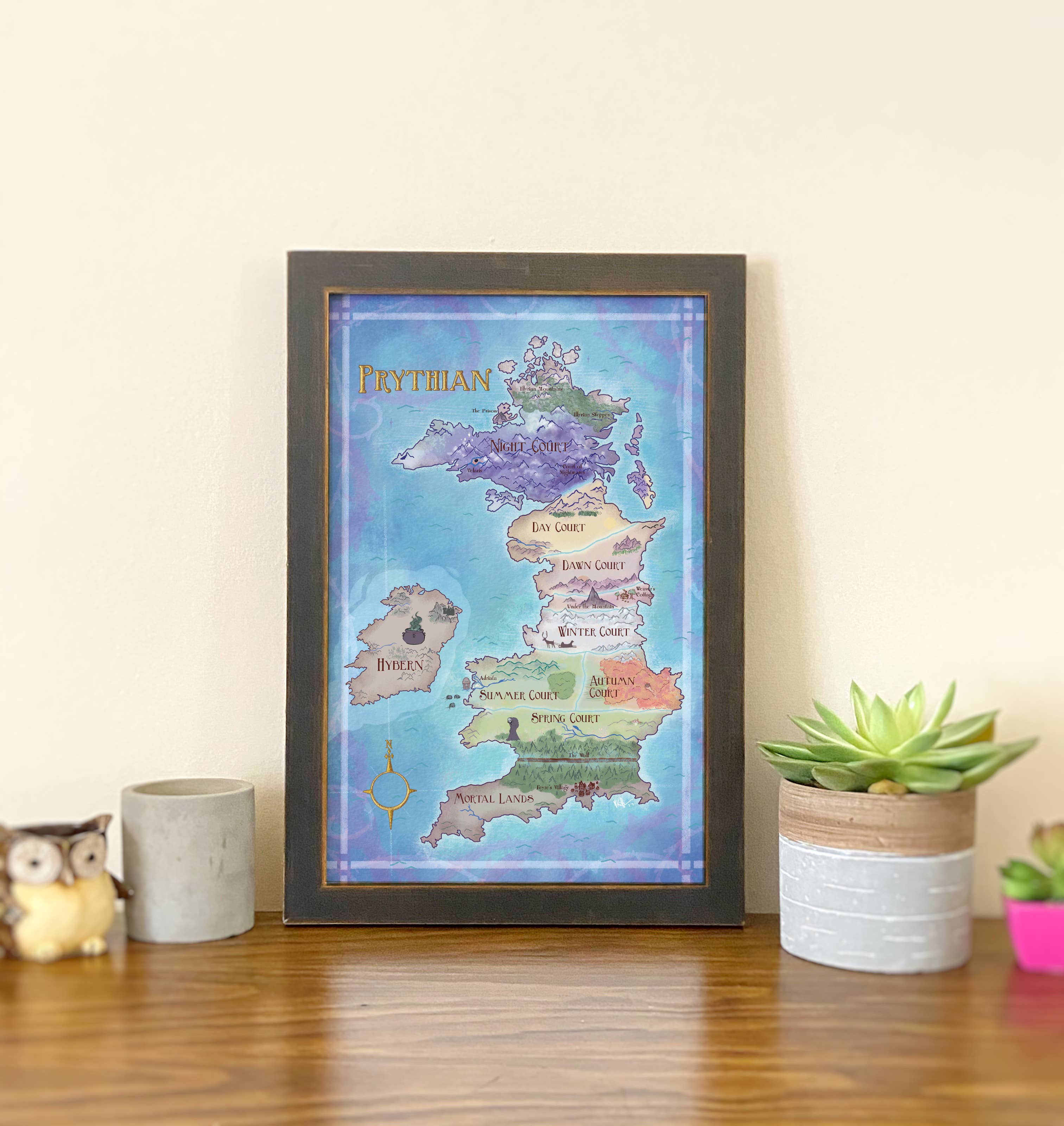 Awkward Affections – wholesale Art print – Prythian Map // Fantasy Landscapes // ACOTAR // Book Art1