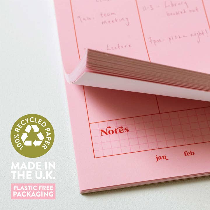 Good Tuesday (Once Upon a Tuesday) – Engroshandel Planner – A4 Weekly Planner Pad | Lyserød og rød3