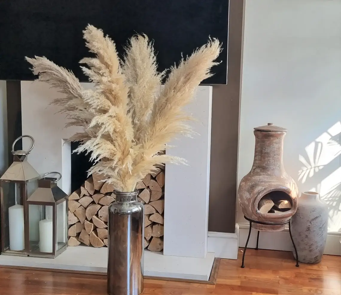 LoveProducts Ltd - Venta al por mayor Flores secas/prensadas - Hierba pampeana grande Alta esponjosa Caña seca decoración floral boho4