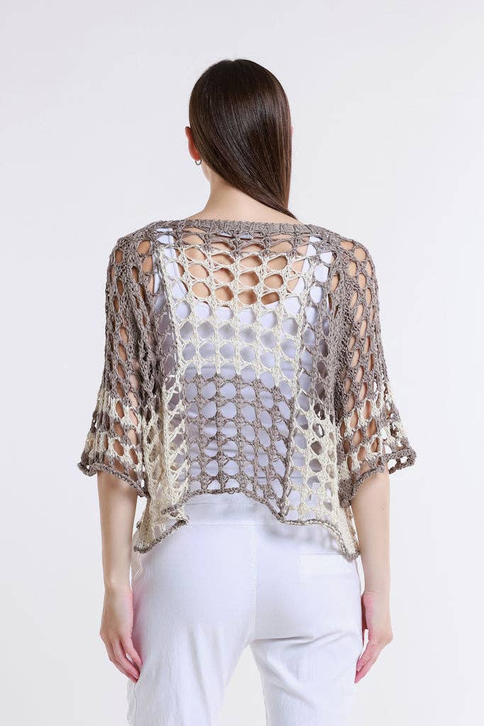 TINA Stephens Italy/Tees By Tina - Vendita all'ingrosso Maglione tricot - Donna - Doris Ballet Slv - Maglia quadrata bicolore (BQ906)7