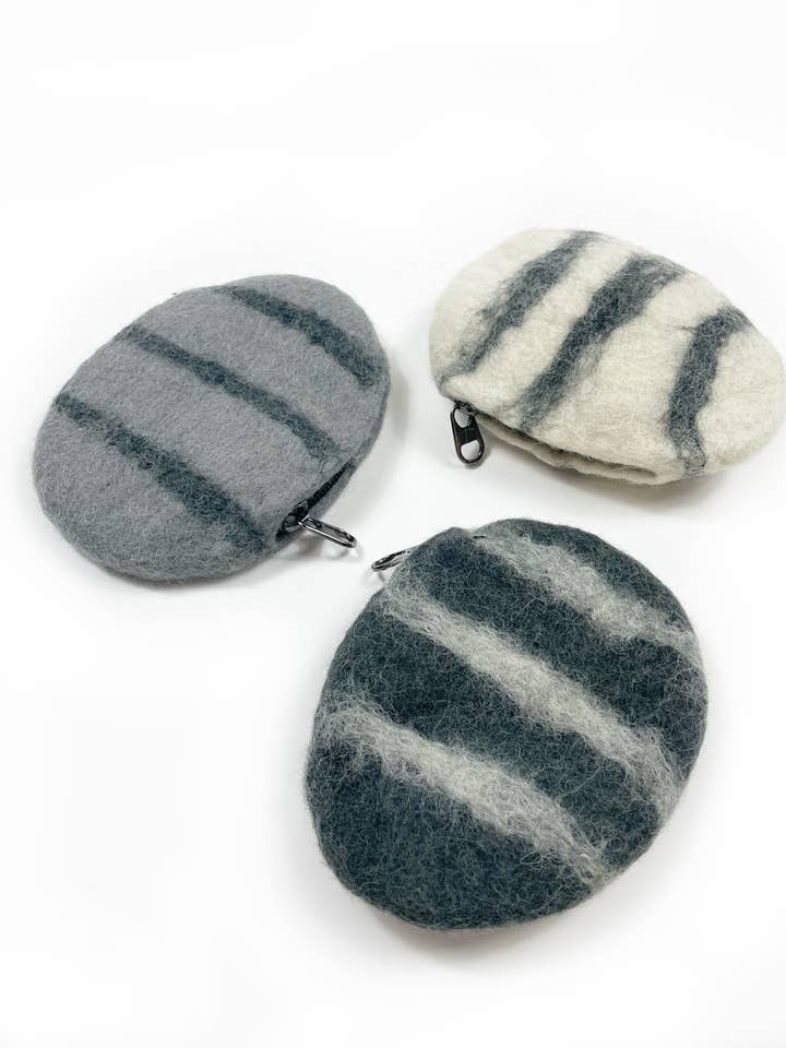 Felted Rock Pouch for wholesale by Zig Zag Asian Collection