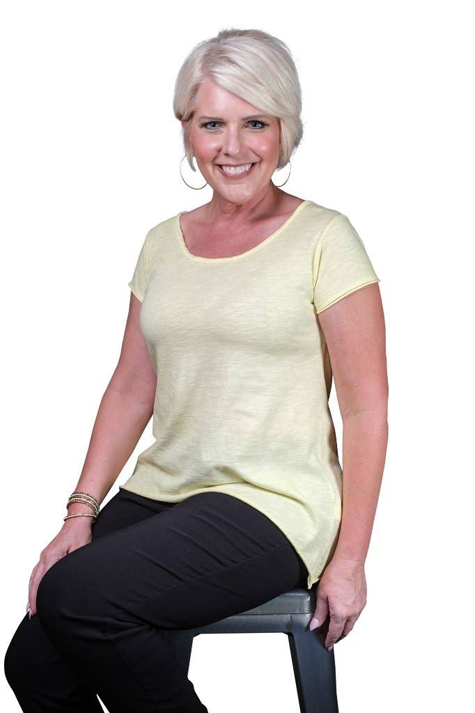 TINA Stephens Italy/Tees By Tina - Wholesale Tunic - Women's - Opal Hi Lo Crew Neck Tee (BSS126)9