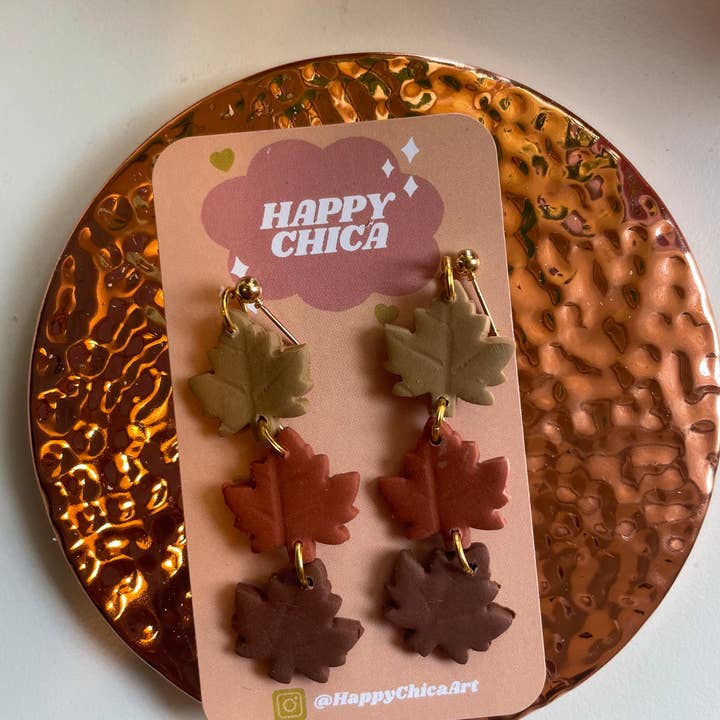 Oorbellen in herfstblad voor wholesale door Happy Chica