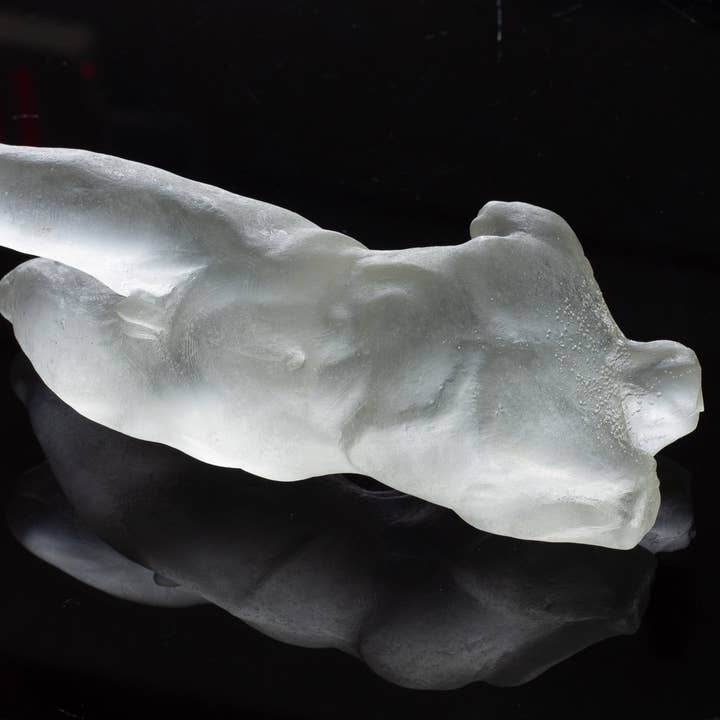 dellsculpture - Vente Sculpture - SCULPTURE DE TORSE MASCULIN - Résine Transparente