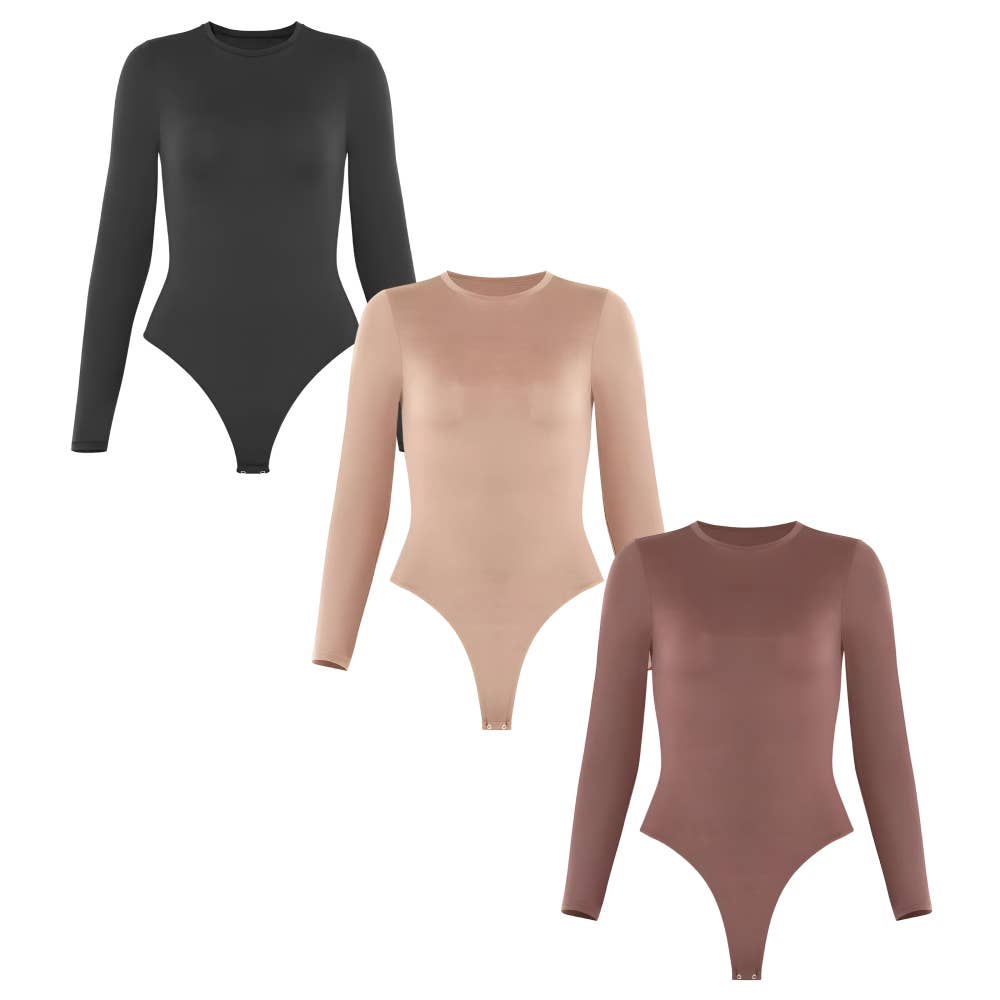 Sol Living - Wholesale Bodysuit - Women's - Women's Bodysuit Top with Snap Closure - Long Sleeve7
