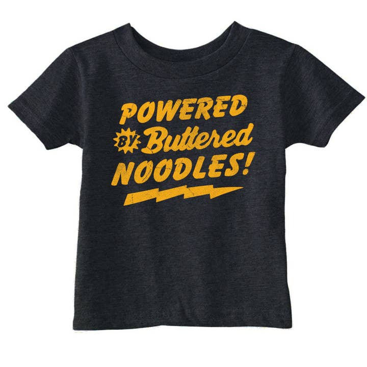 Powered By Butter Noodles Toddler T Shirt for wholesale by Crazy Dog T-Shirts