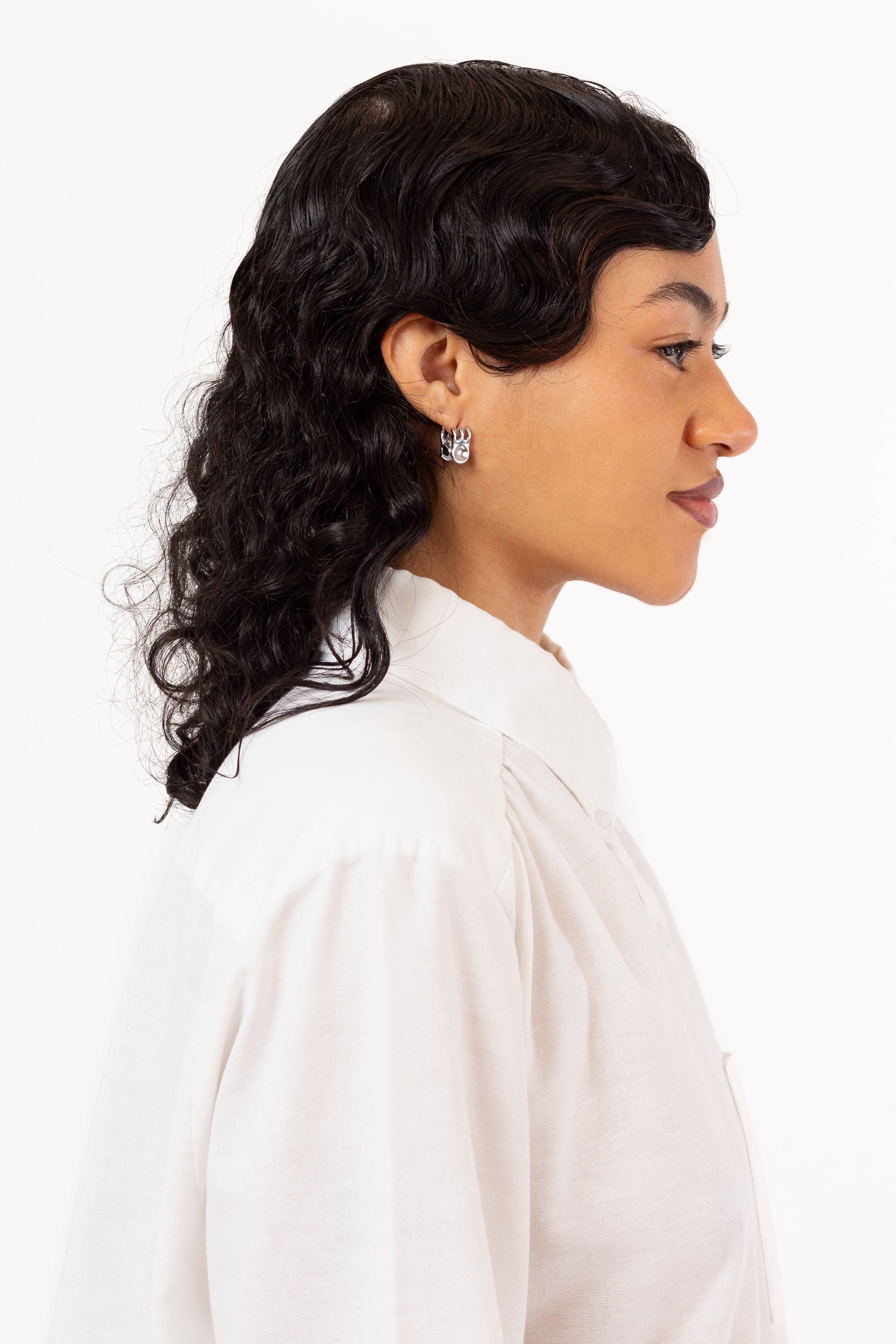 Coco Clem - Wholesale Hoop Earrings - Mini Claw Clip Hoops in Stainless Steel4