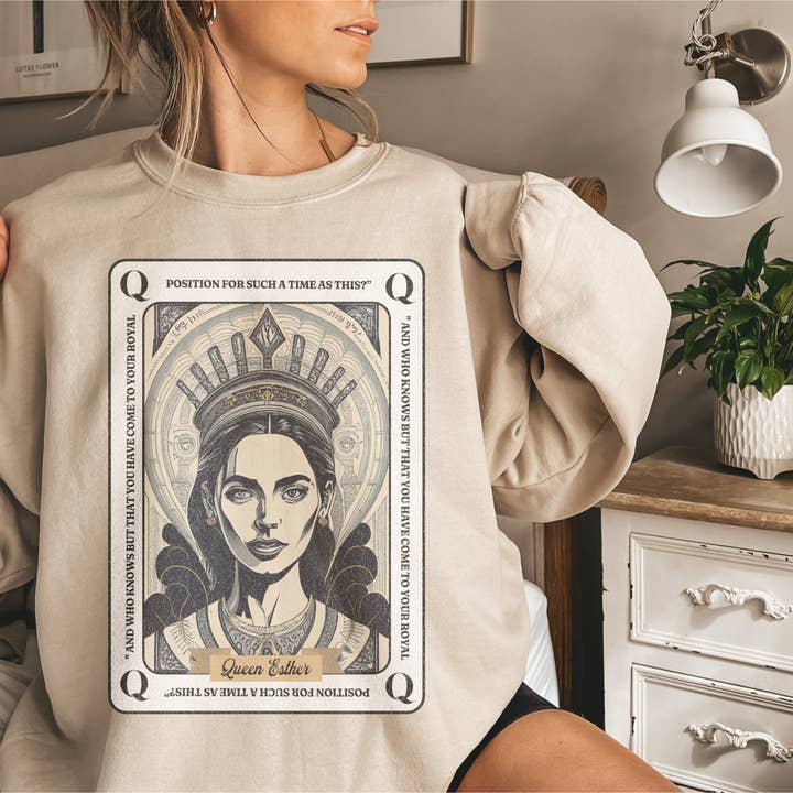 QUEEN ESTHER WOMEN OF THE BIBLE CREWNECK SWEATSHIRT ADULT for wholesale by Haverly and Co.