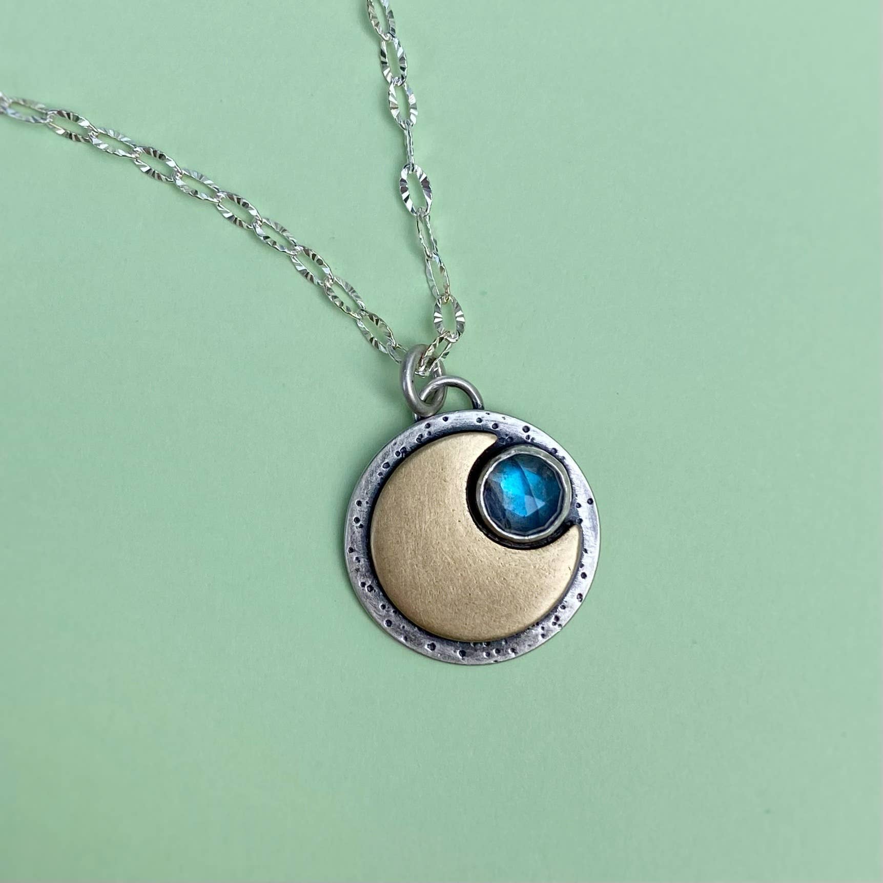 Blue and Blue - Wholesale Pendant/Charm Necklace - Mini Moon Necklace - Labradorite5