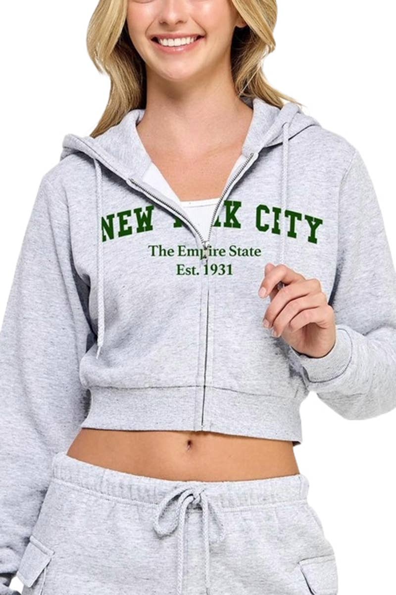 Wholesale LAZY SUNDAY NEWPORT BACK EMBO ZIP UP HOODIE