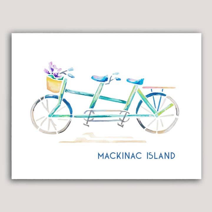 Emily Frushour - Wholesale Art Print - Custom for Little Luxuries: Mackinac Island Tandem Bike