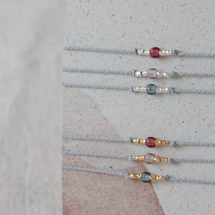 Pikfine eGbR - Vendita all'ingrosso Bracciale con perline - Bracciale in perle di vetro «Nila» /argento e dorato0