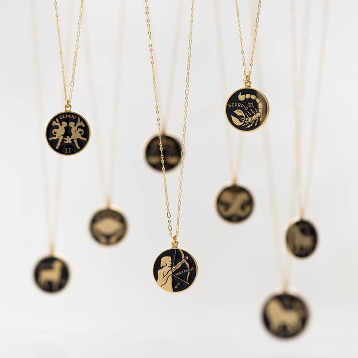Zodiaco in smalto nero – singoli per la vendita all'ingrosso da parte di Amano Studio