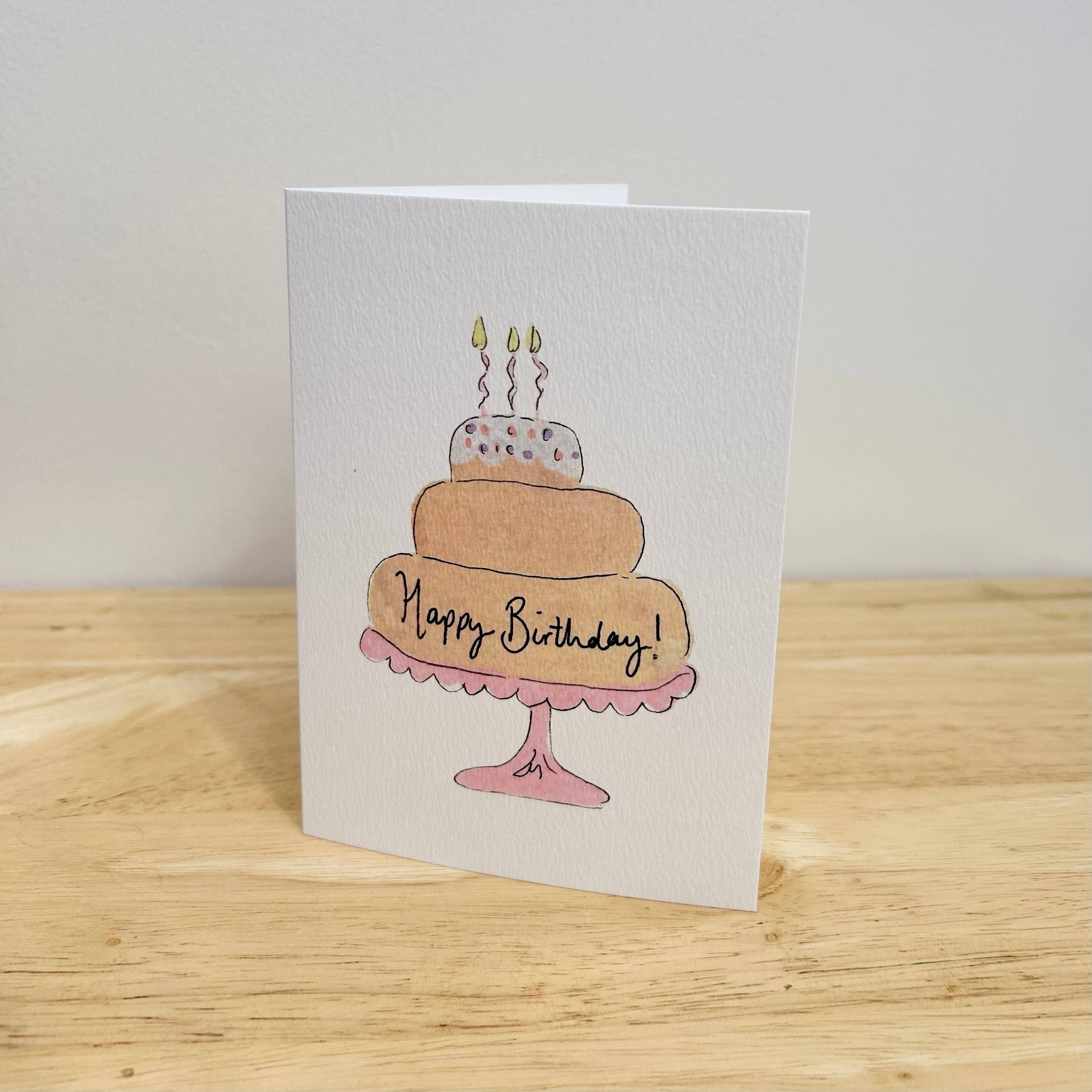 Rosetta – wholesale Birthday card – 'Happy Birthday' Blush Cake Card0
