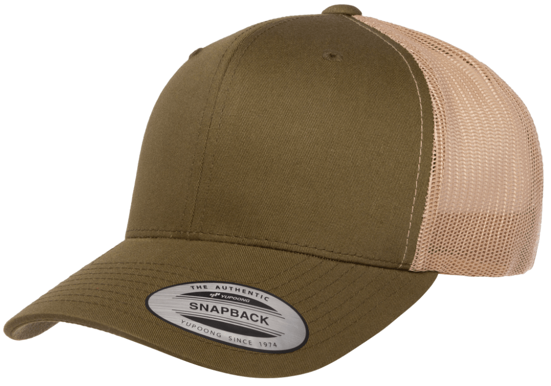 Stryder Gear – wholesale Truckerkeps – Unisex – Wyoming Buffalo på en YP6606 Moss och Khaki Hat1