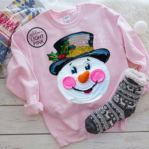 Trendy Chic Apparel LLC - Wholesale Graphic Sweatshirt - Women's - Jolly Snowman (Faux Painted) Sweatshirts & T-Shirts  3