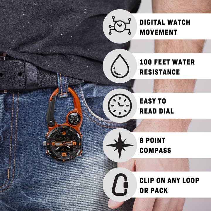 Dakota (Dakota Watch Company) - Venta al por mayor Reloj de bolsillo - Hombre - Reloj analógico y digital con clip, reloj de viaje, alarma, cronómetro