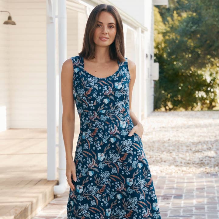 Bianca Midi Dress - Bellflower for wholesale by MahaShe