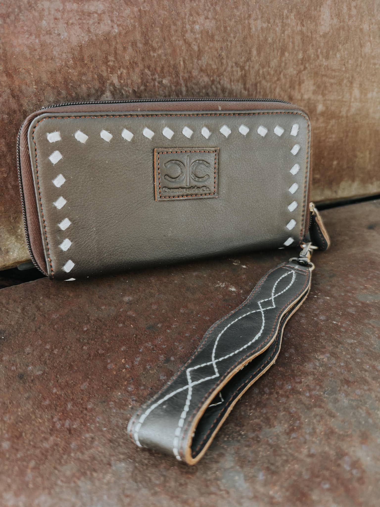 Texas Western Cowhide Bags and More - Wholesale Wallet - Women's - Boot Stitch Leather Wallet Wristlet3