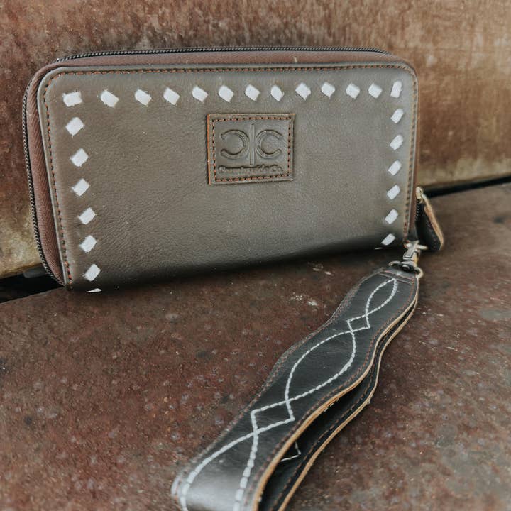 Texas Western Cowhide Bags and More - Wholesale Wallet - Women's - Boot Stitch Leather Wallet Wristlet3