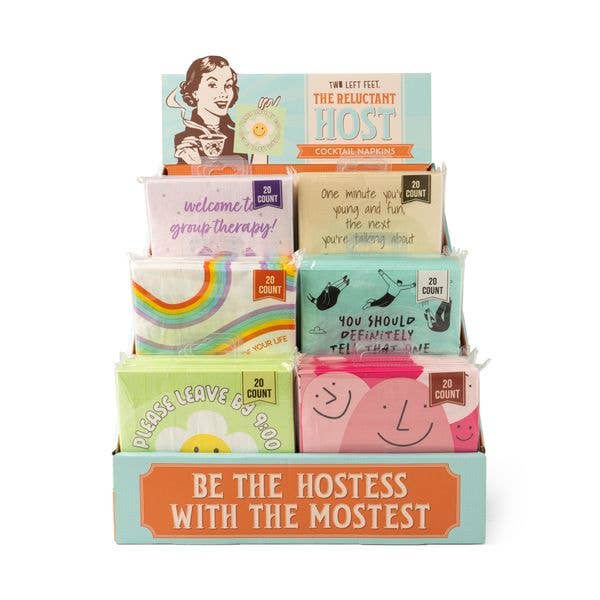 DM Merchandising - Wholesale Disposable Napkin - Two Left Feet The Reluctant Host Cocktail Napkins1