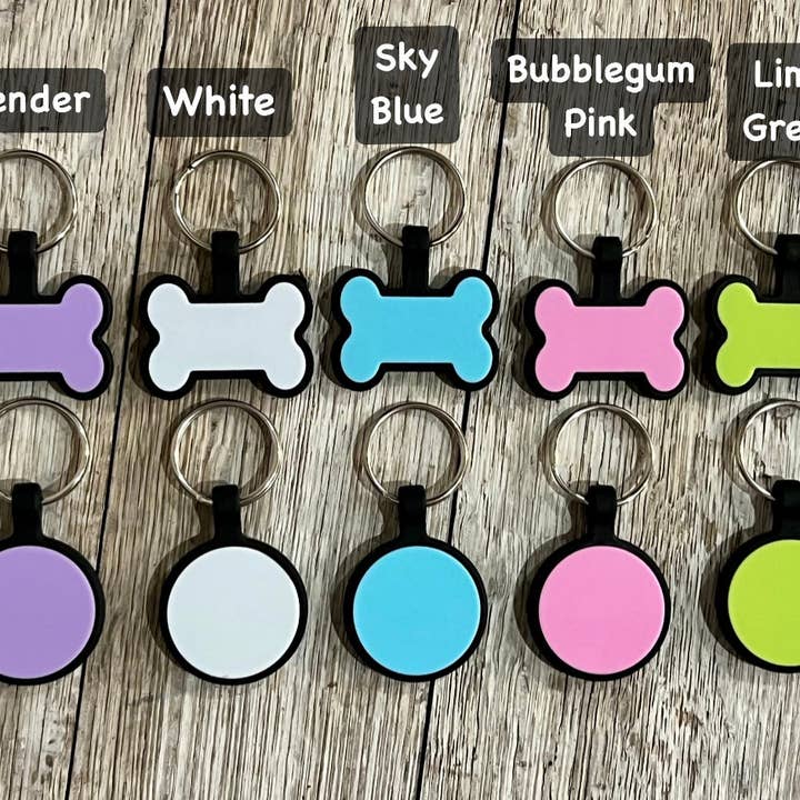 KW Custom Creations - Wholesale Pet Identification Tag - Cat/Dog - Dual Sided Silicone ID Tag3