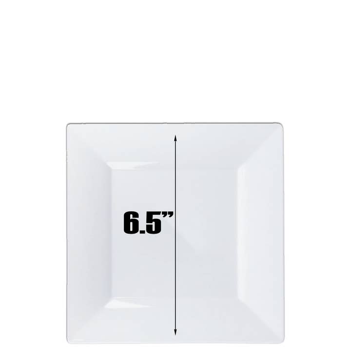 EcoQuality - Wholesale Dinner Plate - 6.5" Plastic Square White Dessert Plates Splendid Collection1